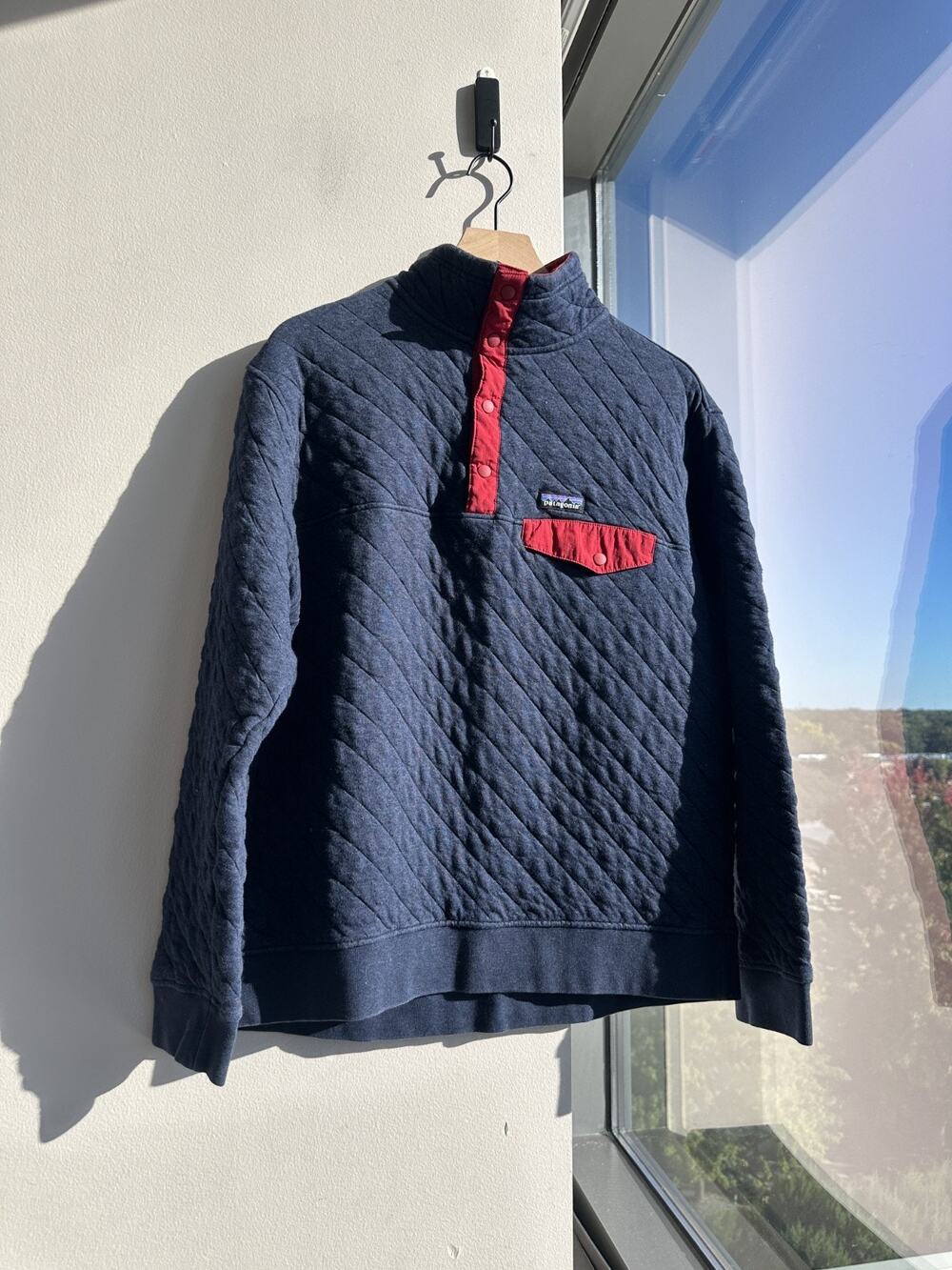 Patagonia Men's Organic Cotton Quilt Snap-T Pullover Navy Blue